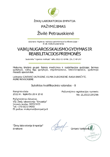 vaiku nugaros skausmo gydymas ir